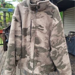 Cabelas Wooltimate Windshear Jacket Mens XL Reg Camo Wool Blend Fleece Hunting