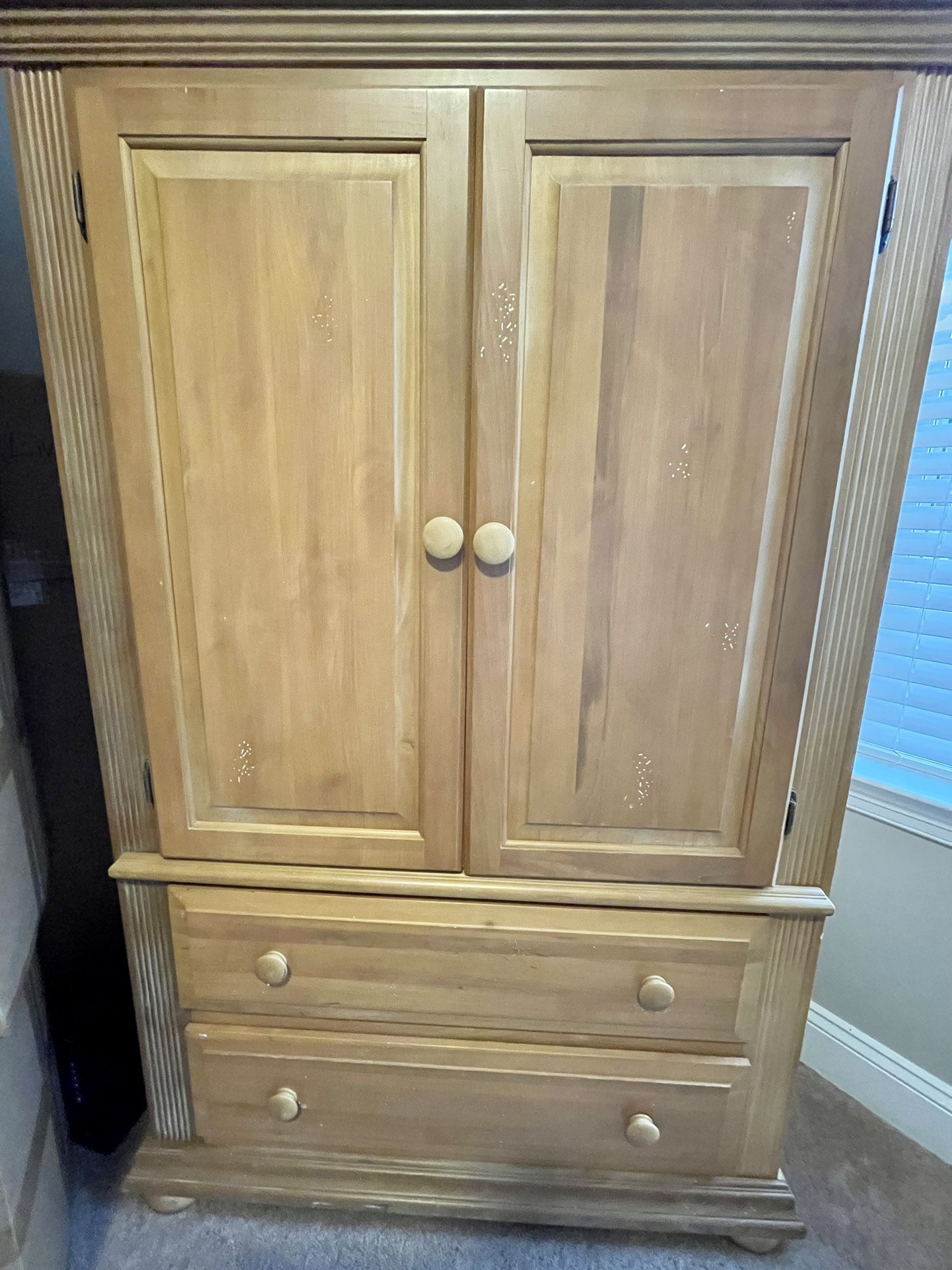 Moving- Maple Bedroom Set Armoire & Nightstand 
