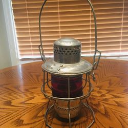 Vintage RR lantern  Marked WGHSEA w/ red globe COMPLETE Great condition