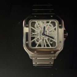 Luxury Skeleton Steel Men’s Watch White Dial 2025