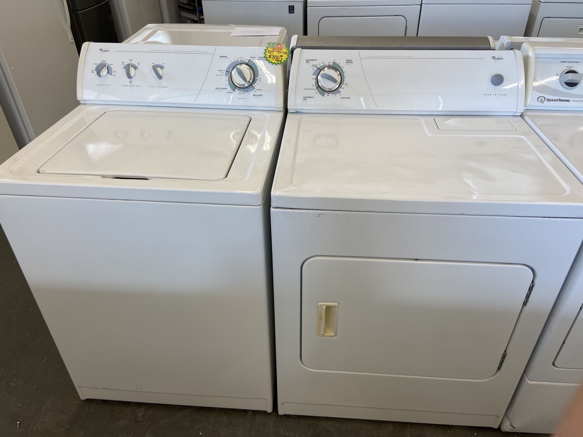 WHIRLPOOL WASHER AND DRYER SET 