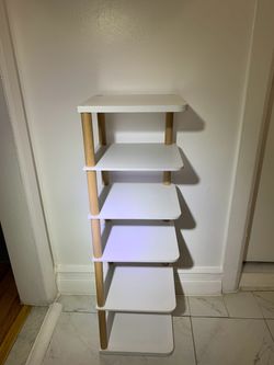 Vertical Shoe Rack Oak/White (Adjustable Height)