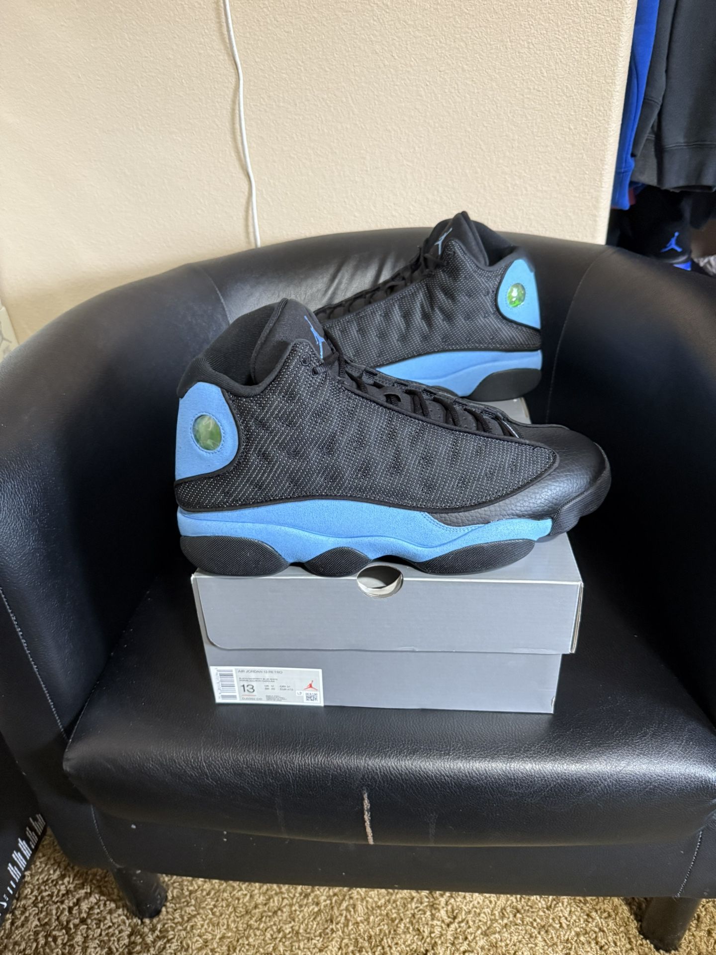Brand new Air Jordan University blue 13’s size 13 with original box and proof of purchase. 