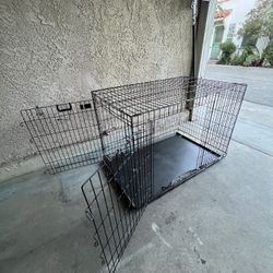 Large dog kennel crate 48 X 30 X 32 - Foldable Metal Wire With Hadles