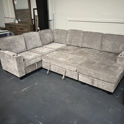 Sectional With Bed Sleeper, And 2-storage Spaces! 