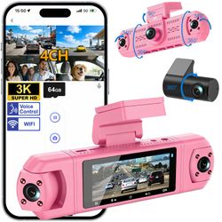 Turuse 4-Channel 3K/4K Dash Cam with WiFi and Voice Control