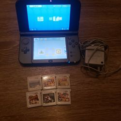 New 3ds Xl Grey With 6 Nintendo Games (Mario Zelda Smash) And Charger