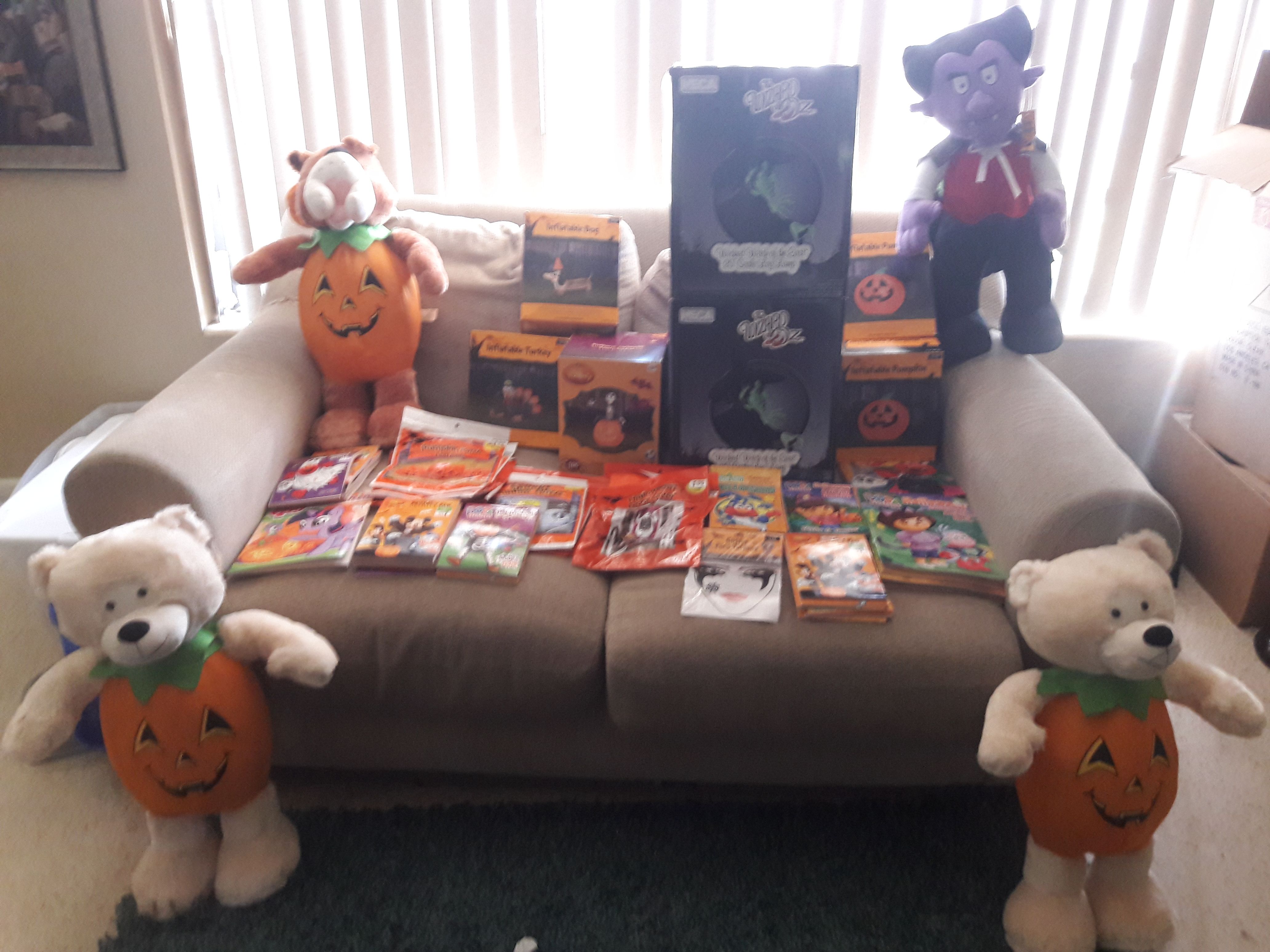 Halloween decor and coloring books