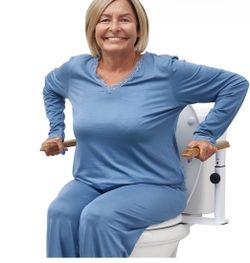 Lunderg Toilet Safety Rails for Seniors - Easy Installation & Super Sturdy - Non-Bulky and Elegant Toilet Safety Frame - Ideal Toilet Seat Handles for