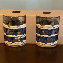 SET OF BLUE WOVEN GLASSES BRAND NEW