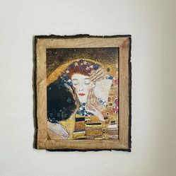 Wooden Wall Frame With Hand Made Puzzle "The Kiss”