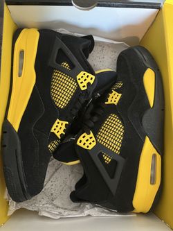 Nike air Jordan 4 Retro Thunder  black yellow white trainers #sneakers #basketball size 10.5  Og all
