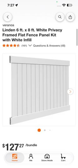Veranda Linden 6x8 White Privacy Fence Panel Kit