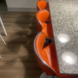 Orange/chrome Bar Stools