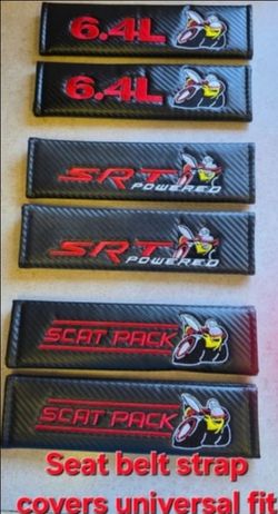 2 Scat pack seatbelt shoulder pads covers universal fit see all pics sold separately SHIPPING AVAILABLE