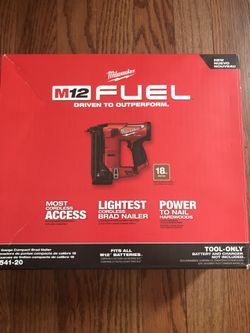 Milwaukee Fuel M12 18ga Brad Nailer Tool Olny Brand new