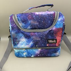 Tilami Insulated Lunch Bag With 2 Large Compartments - Galaxy Print 