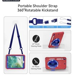 Case for iPad 6th/5th Generation 9.7'' with Screen Protector Pencil Holder [360 Rotating Hand Strap &Stand, Drop-Pro of Case for with Screen Protector