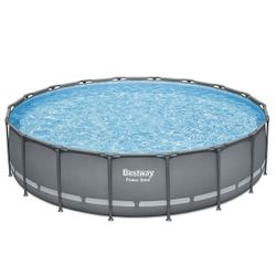 Bestway Power Steel 18’ x 48” Round Above Ground Pool Set $299.99