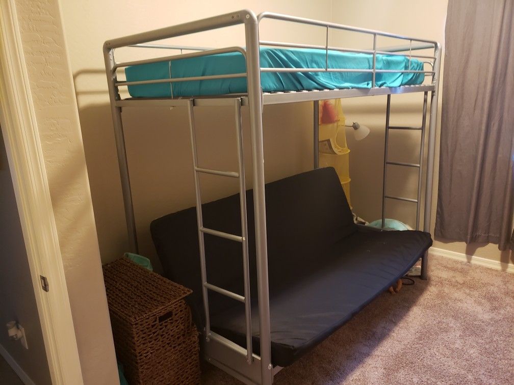 Futon bunk-bed with mattress