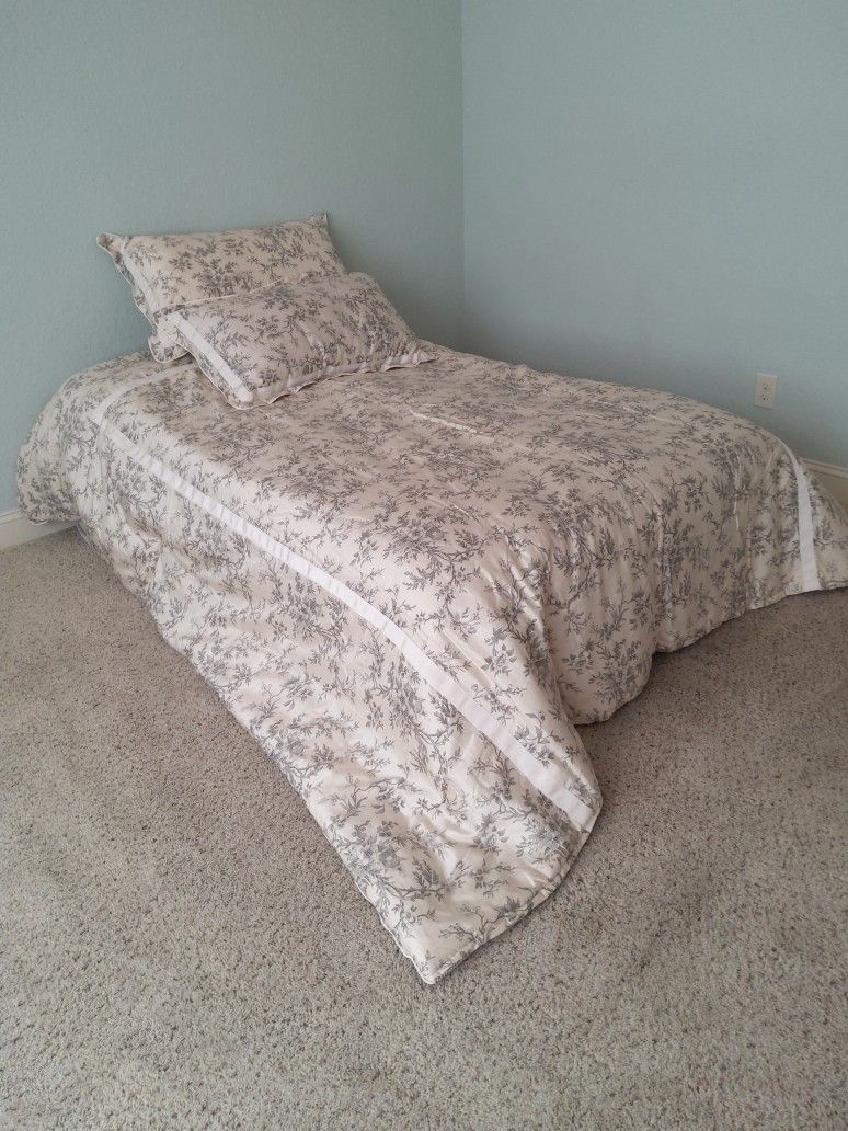 Ralph LAUREN Saint Honore Toile Grey Comforter Full/queen