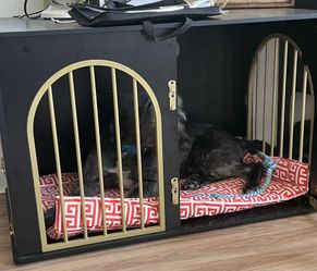 Hzuaneri Wooden Dog Crate Furniture / Side Table Crate