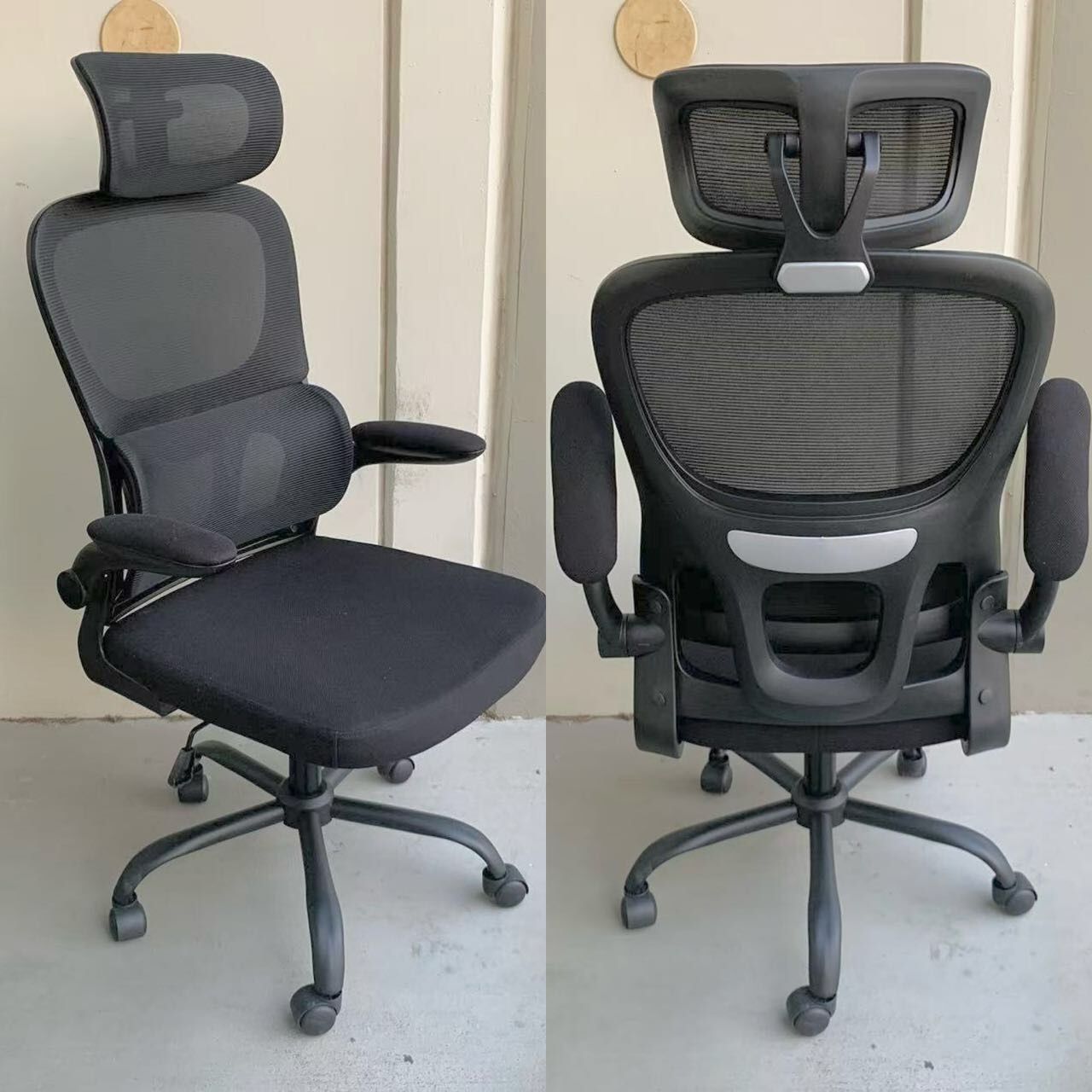 New In Box Ergonomic Office Computer Mesh Chair Adjustable Armrest With Headrest And Back Support