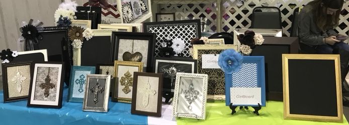 Various handmade craft decor items