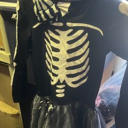 girls skeleton costume halloween dress