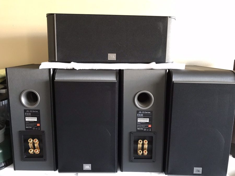 (Pre-owned) 5.0 JBL ES speaker system in Black (4 x JBL ES30 + 1 x JBL  ES25C) for Sale in Monterey Park, CA - OfferUp