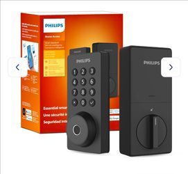 Philips Home Access 4200 Series Wi-Fi Fingerprint Keypad Smart Deadbolt with Door Lever, Matte Black
