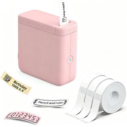 Mini Label Maker Machine with 3 Tapes, P24 Label Makers, Pink Bluetooth Thermal Label Printer with Multiple Templates, 203 DPI HD for Home, School and
