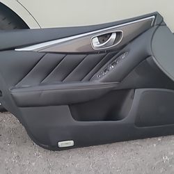 14-24 Infiniti Q50 Black Front Left Interior Door Panel Trim 80977-4ga0a