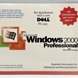 Microsoft Windows 2000 Professional W2K + SP2 Reinstallation CD Dell - Sealed!