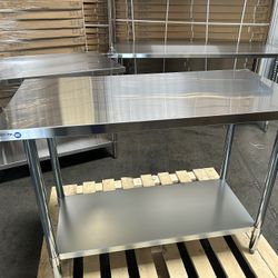 New Stainless Steel Tables Prep Tables NSF