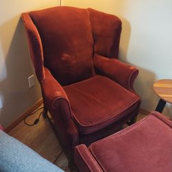 Wingback Chair and Footrest 