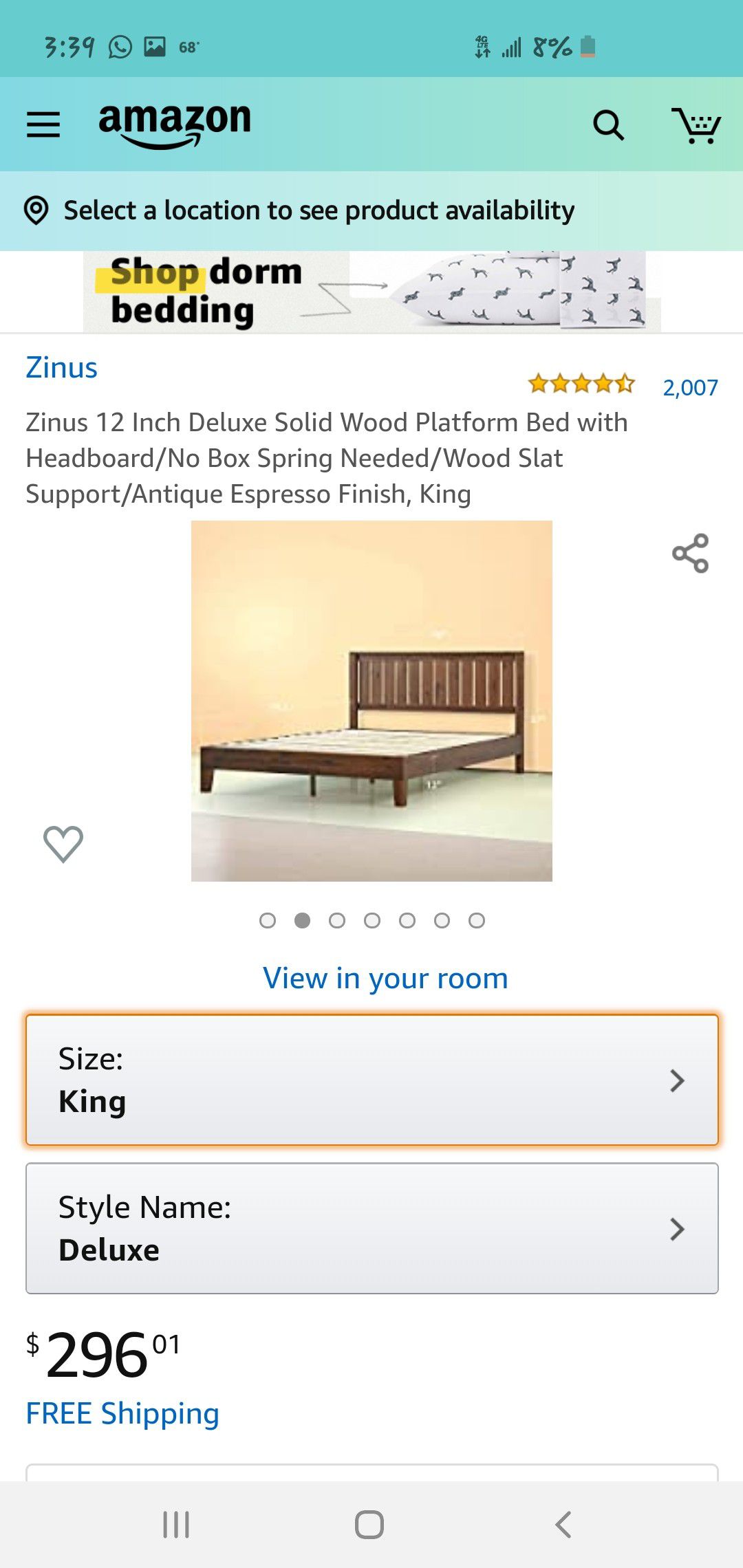 King size bed frame, cama king size