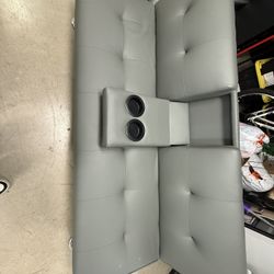 Grey Futon with cup holders