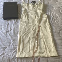 House Of CB Casimira Ivory Satin Corset MIDI Dress 