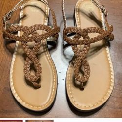 Criss-Cross Braided Sandals, Little Girls