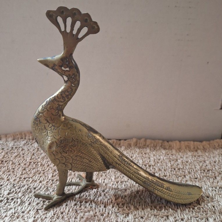 BRASS PEACOCK FIGURINE