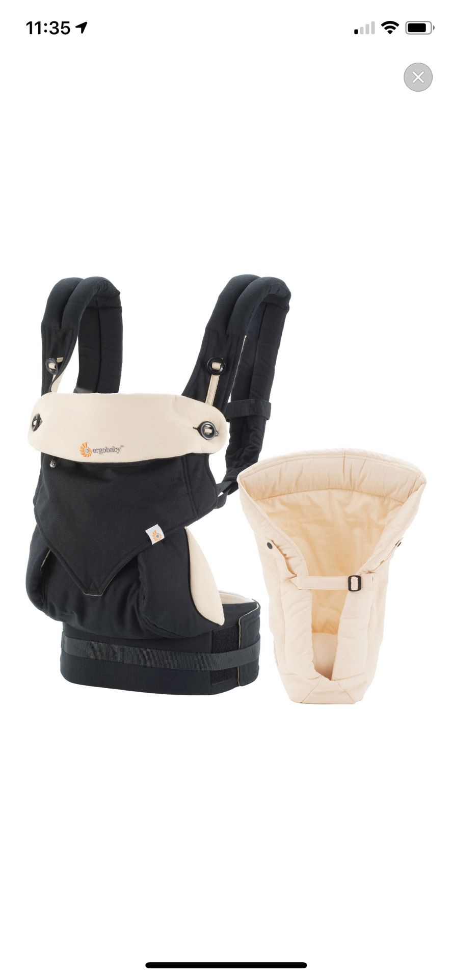 Ergo baby baby carrier with infant insert