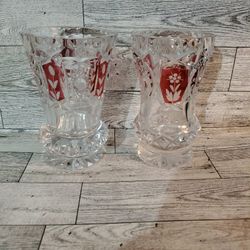 Vintage Bohemian Czechoslovakian king and Queen Is crystal glass