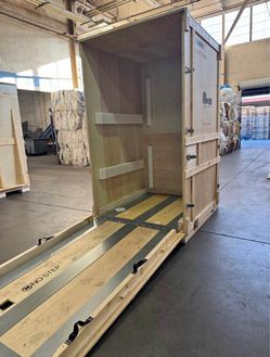Large Wooden Shipping Crate with Ramp