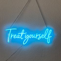Treat Yourself Neon Sign For Parties (cake/cupcake Tables)