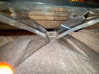 Mid Century Modern Lucite Coffee Table Base with Glass Top