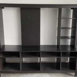 TV storage unit, black-brown The shelves can be placed to the left or right.