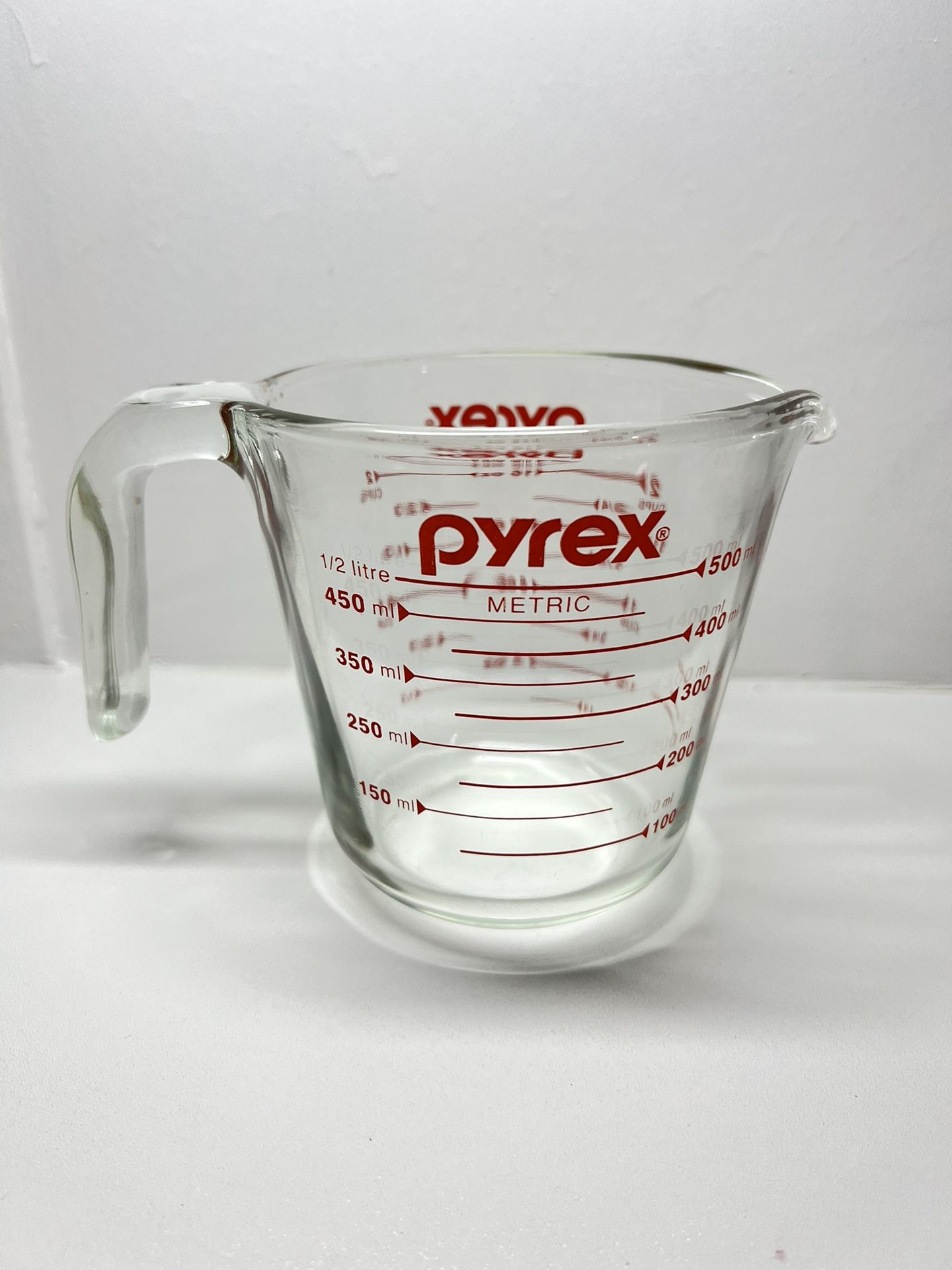 Vintage Measuring Jug PYREX  Clear Glass Measuring Cup 1/2 litre