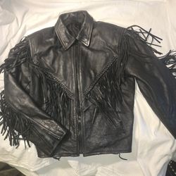 Vintage 80s Genuine Leather Riding Jacket L