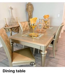 dinette table for chairs, golden color Barnett table for chairs, golden color